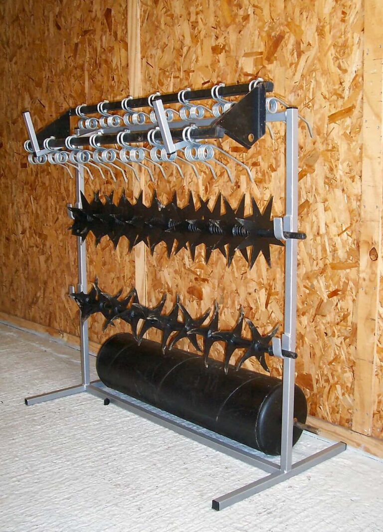 Lawn care equipment attachment stand for 40 inch system