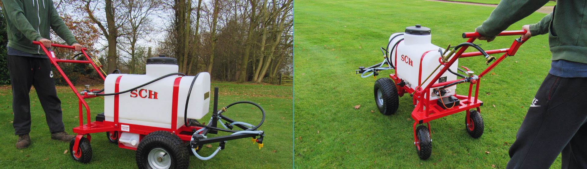 pedestrian sprayer push along range