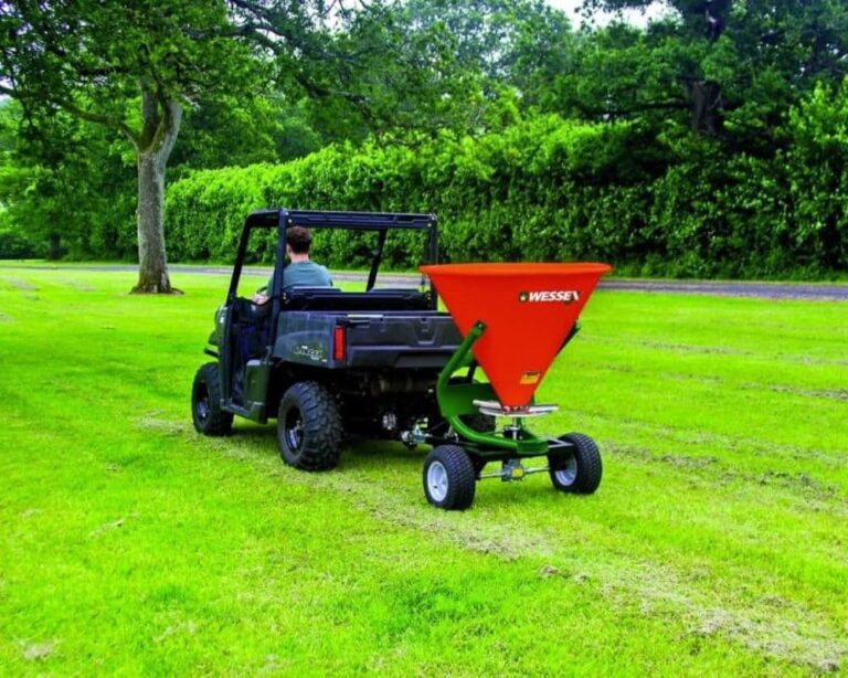 wessex atv fertilizer spreader towed with a UTV
