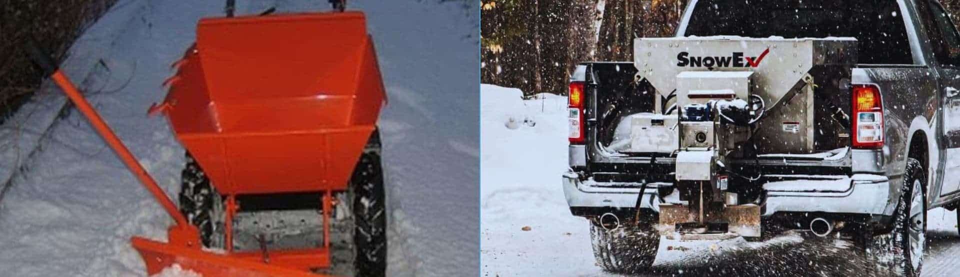 snow-plough and snow clearing spreader