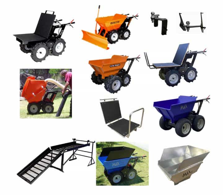 Muck Truck attachments for powered wheelbarrows