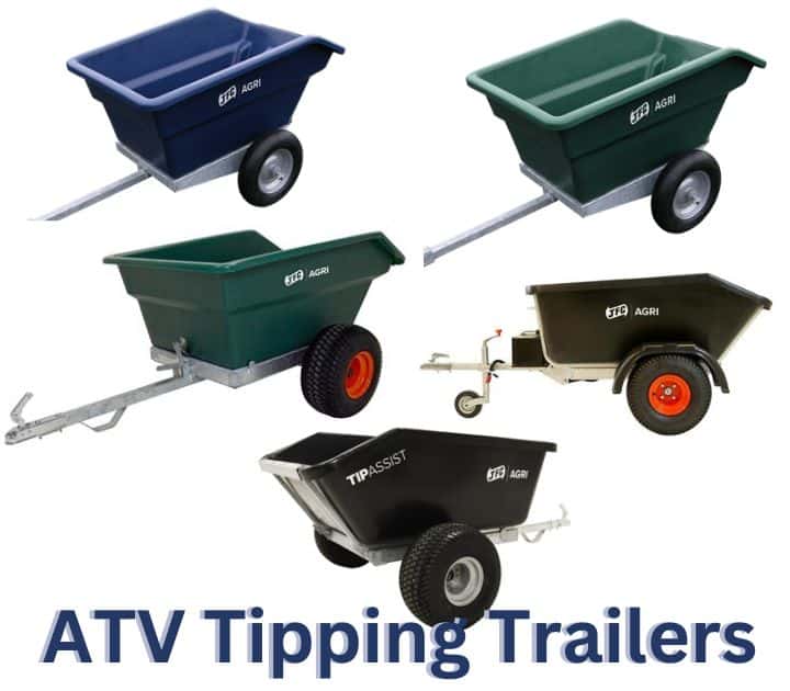 Heavy-duty ATV tipping trailers
